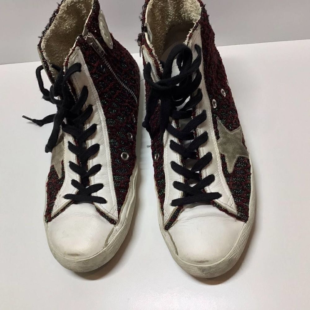 Golden Goose Francy Limited Edition High Top Sneakers Red Green EU 40 US 9‎ - Picture 3 of 17